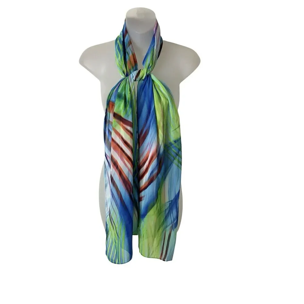 Chico’s Scarf Wrap Leaf Print 18